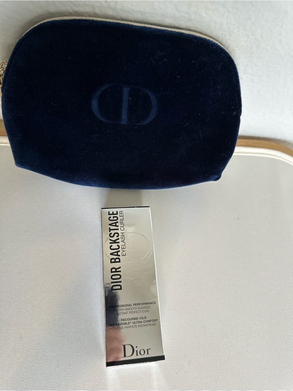 Dior backstage eyelash curler and Dior cosmetic pouch